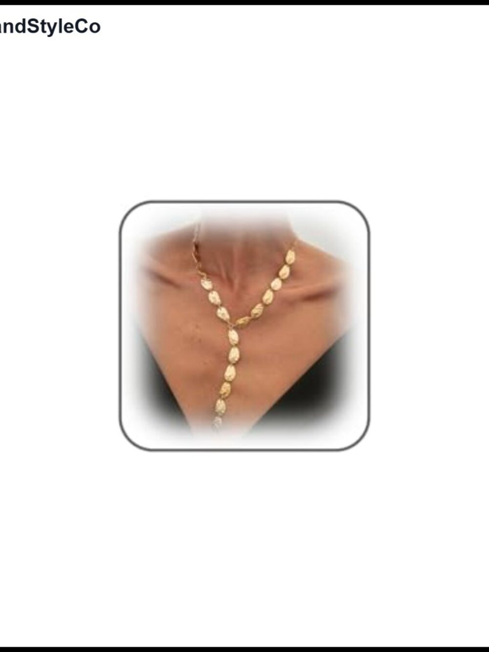Hammered Teardrop Y Shaped Necklace for Women Statement
